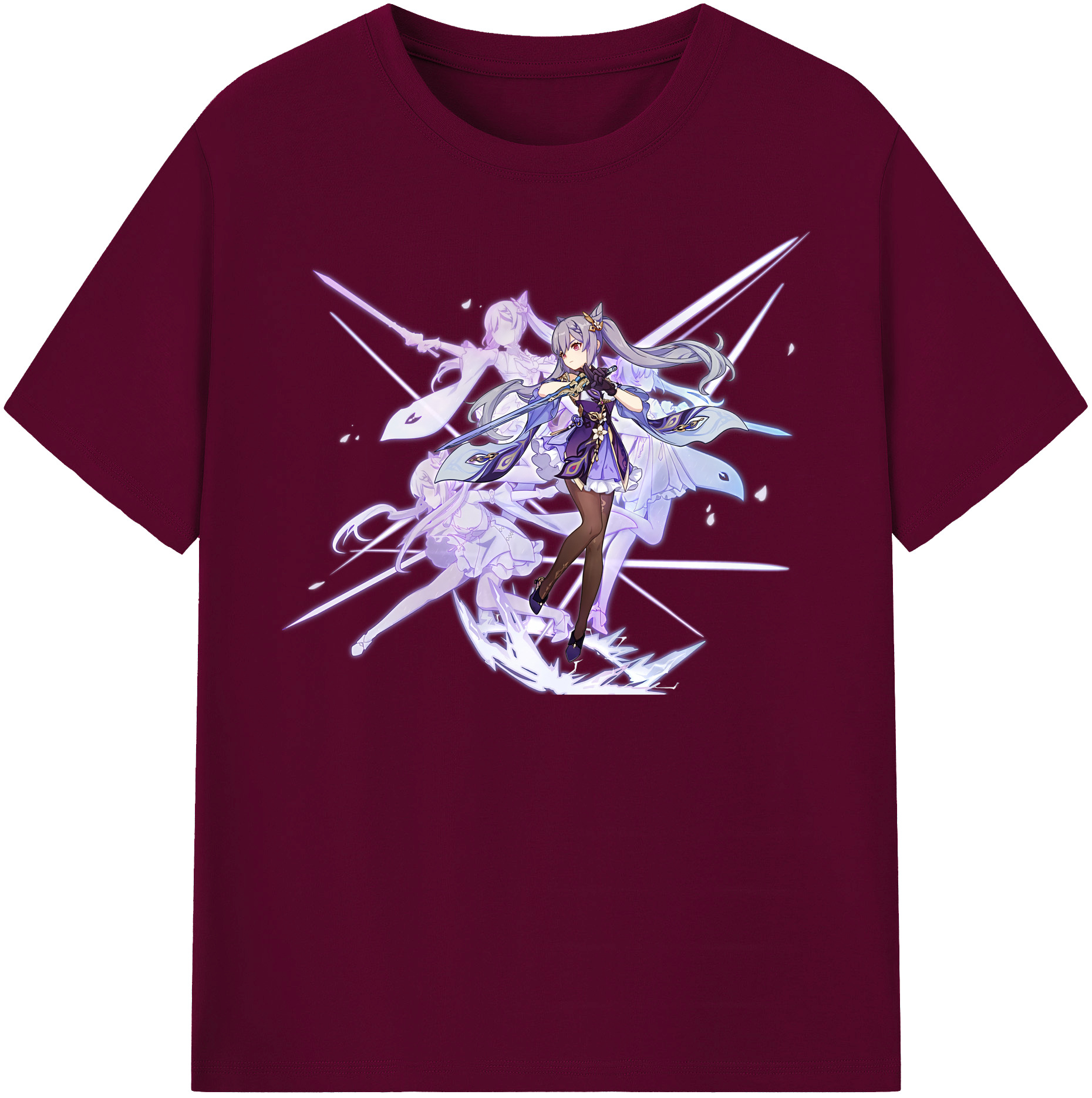 げんし神 刻晴 こくせい genshin Kokusei レディースカジュアルプリントTシャツ（綿100％）